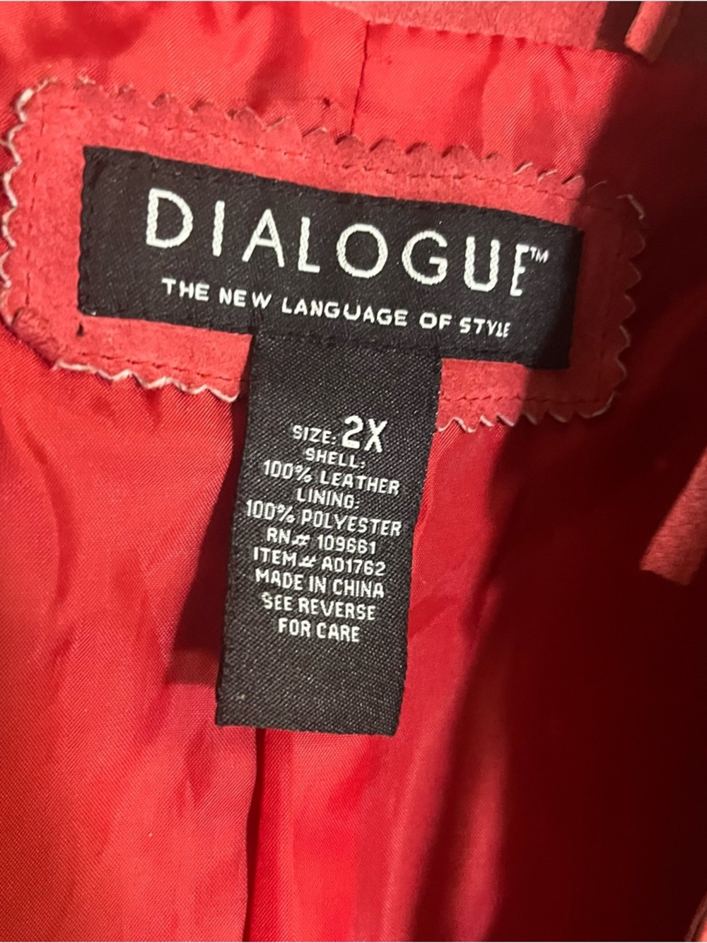 Dialogue Fringe Light Rust  Suede Leather Jacket 2X - Picture 5 of 9